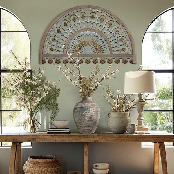 Wooden and Metal Rounded Arch Plaque