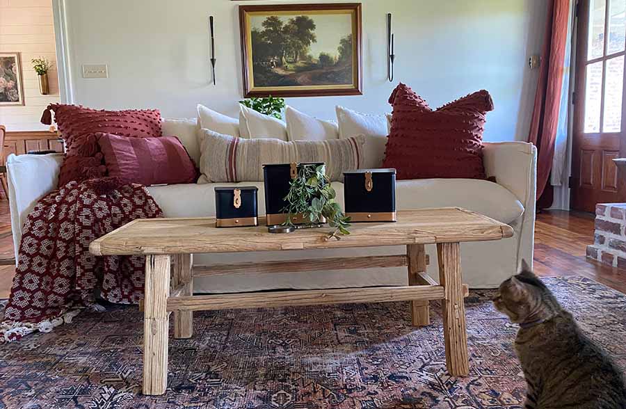 Copper Trim Storage Trunks, Set of 3