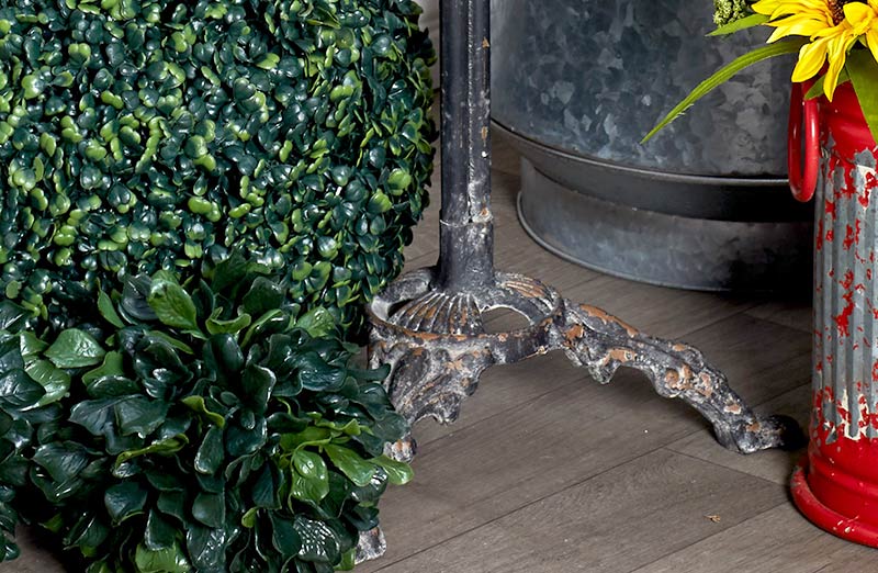 Antique Distressed Round Tray End Table