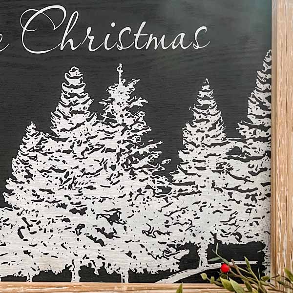 White Christmas Wooden Framed Sign