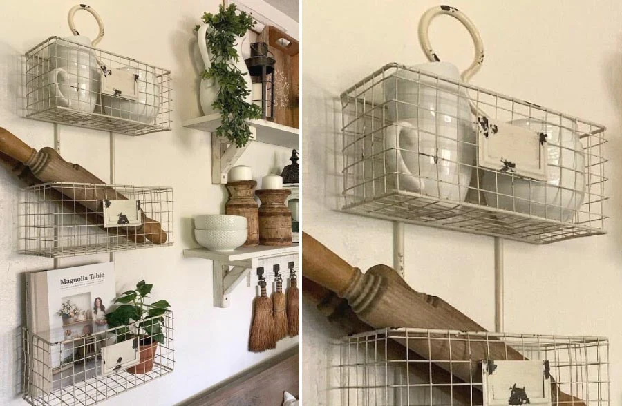 Three Tiered Chippy Wall Basket