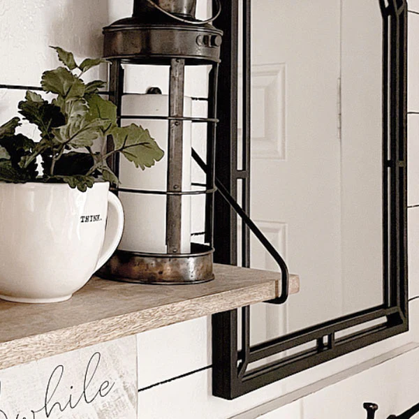 Scalloped Black Wall Mirror