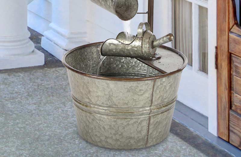 Galvanized Metal Grain Scoop Fountain