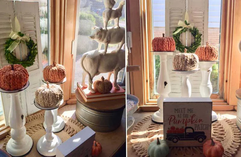 Distressed Candle Holders. Set of 3