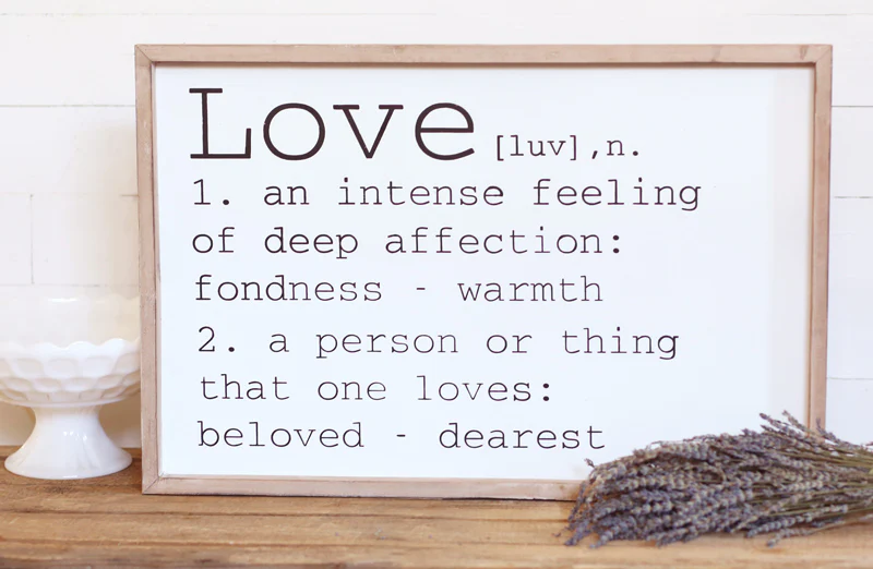 Distressed Wood Framed Love Sign