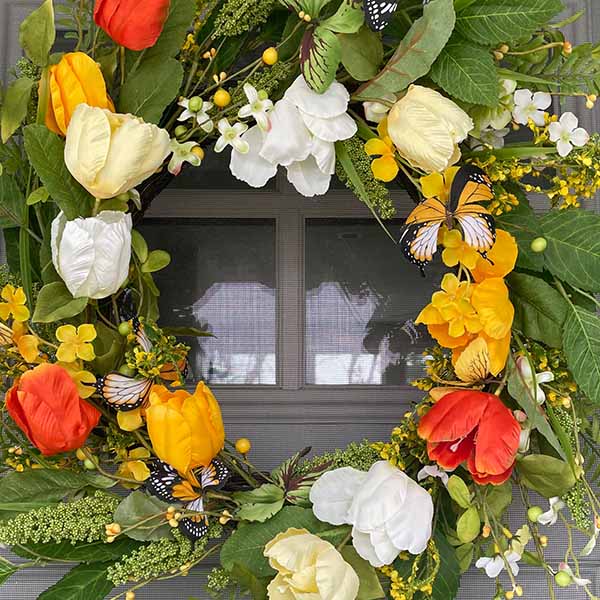 Premium Butterfly and Tulip Wreath