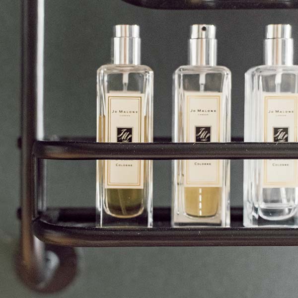 Industrial Swivel Mirror with Shelf