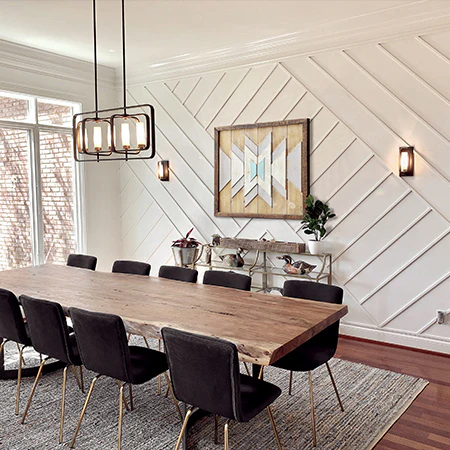 Chevron Pattern Geometric Wooden Wall Plaque