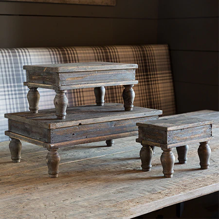 Table Top Wooden Riser Pedestals, Set of 3