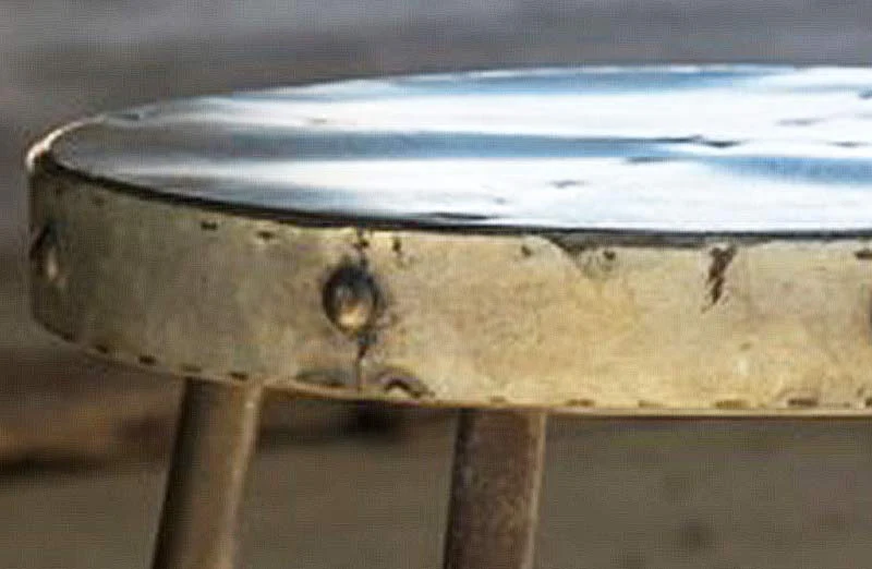 Distressed Metal Milking Stool