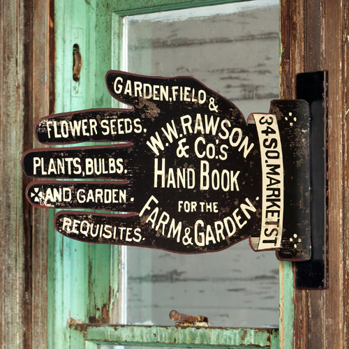 Double Sided Metal Gardening Handbook Sign