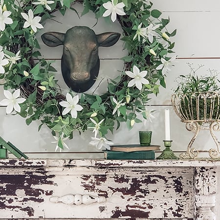 Estate Stone Wall Mount Yearling Heifer Head