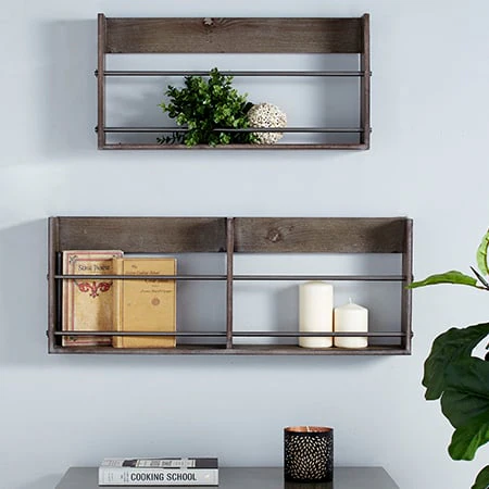 Rustic Wooden Wall Shelf