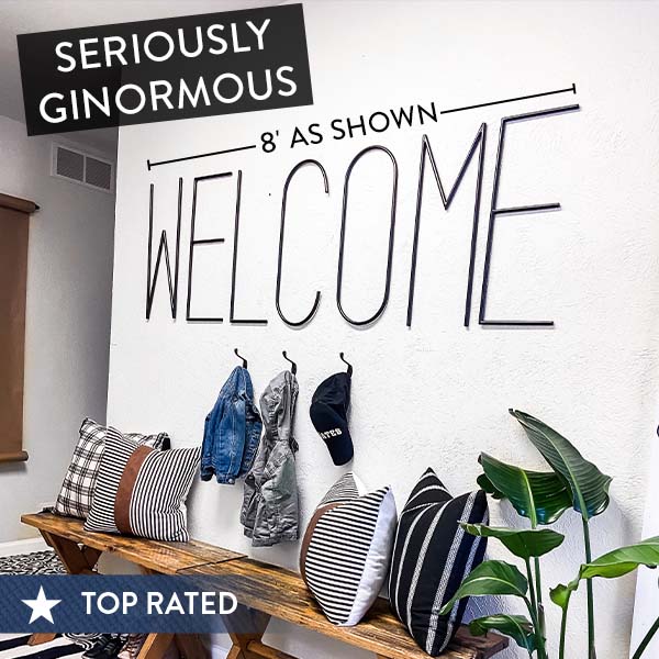 GINORMOUS Metal Script Welcome Letters