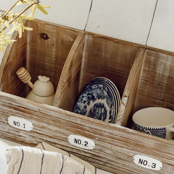 Distressed Enamel and Wood Cubby