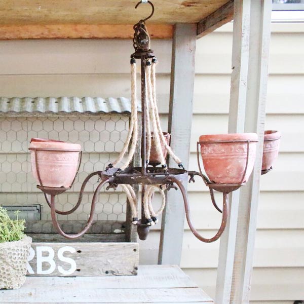Terracotta Pot Chandelier