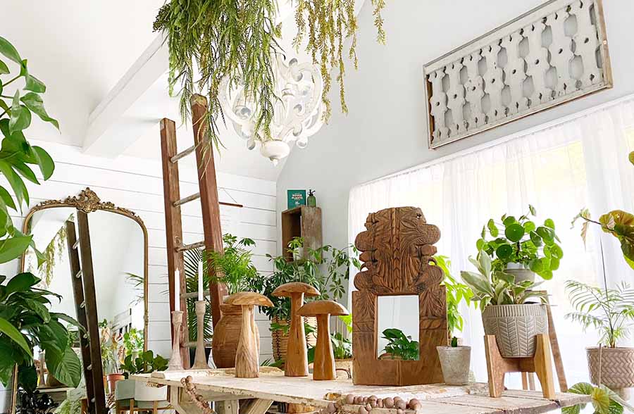 FOUND Hand-Carved Wood Banister Molding Wall Mirror