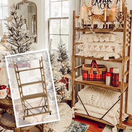GIANT Four-Tiered Rolling Wooden Bookcase