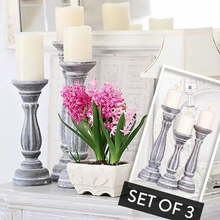 Pillar Candle Holders, Set of 3