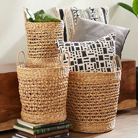 Woven Seagrass Baskets, Set Of 3