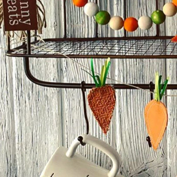 Metal Wall Shelf With Sliding Hooks