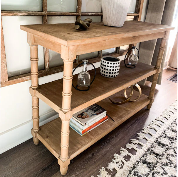 Classic Three-Tier Wooden Console Table