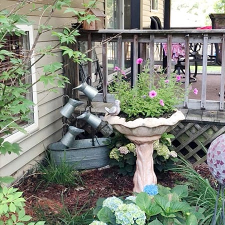 Galvanized Watering Can Fountain