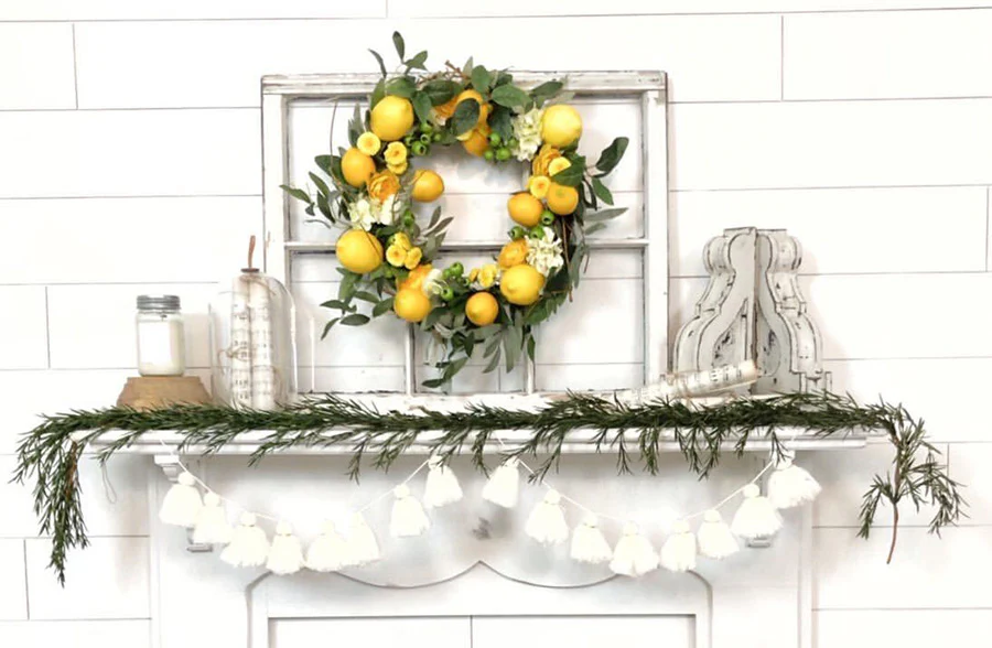 Fresh Citrus and Lush Floral Summer Wreath