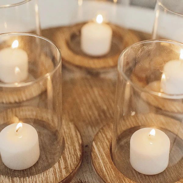 Wooden Candle Holder Display Tray