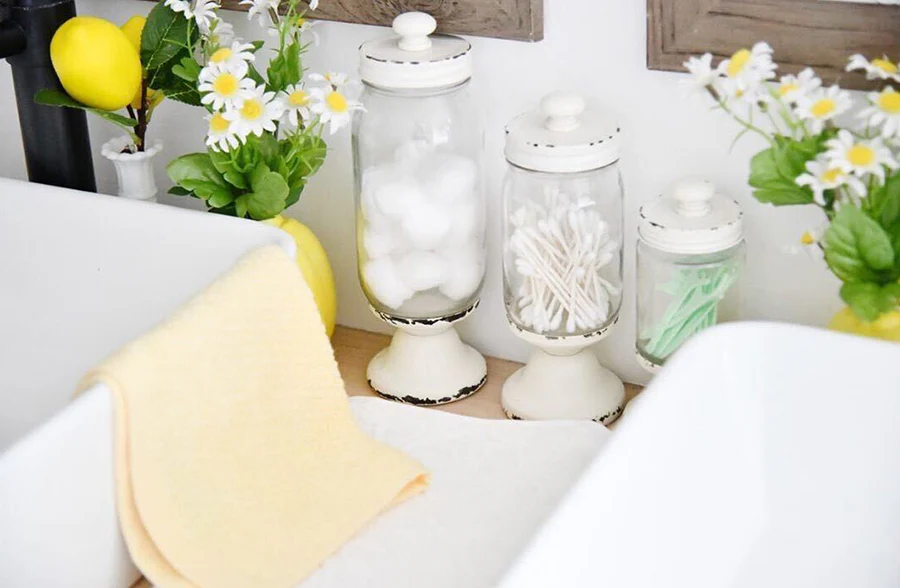 Distressed Glass Apothecary Canisters, Set of 3