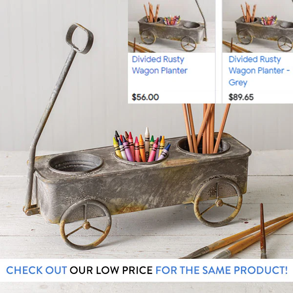 Divided Rusty Wagon Planter
