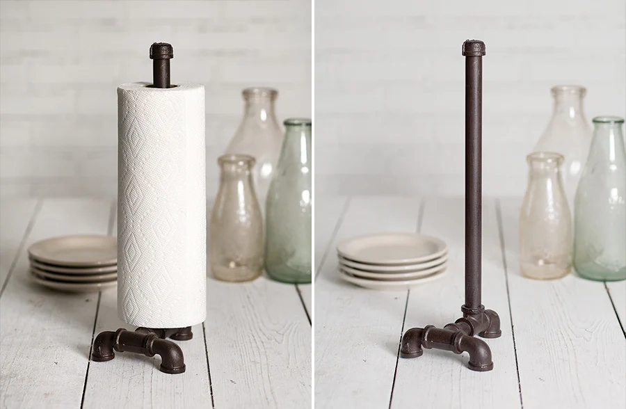 Utilitarian Cast Iron Paper Towel Holder