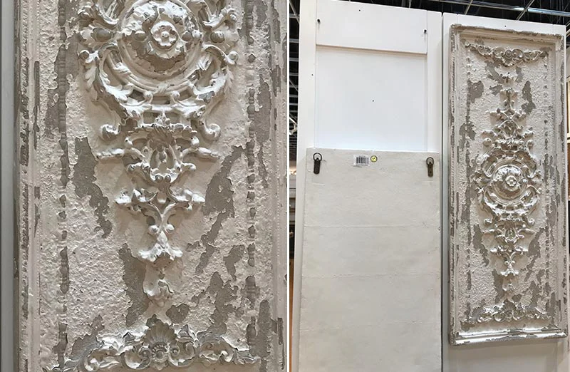 Chippy Carved Wall Panels, Set of 2