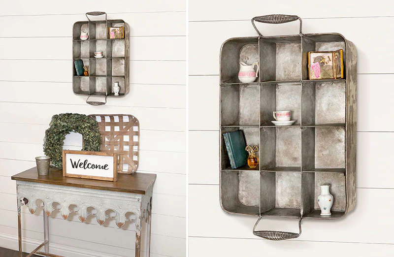 Galvanized Wall Mounted Cubby Organizer