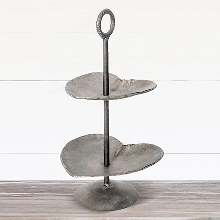 2 Tiered Heart Petal Stand