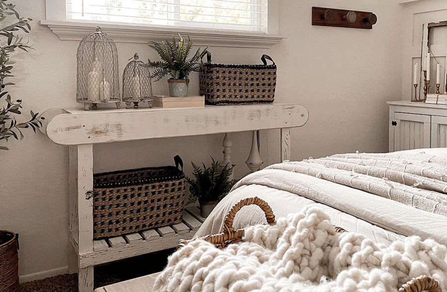 Handmade Woven Seagrass Baskets with Handles, Set of 2