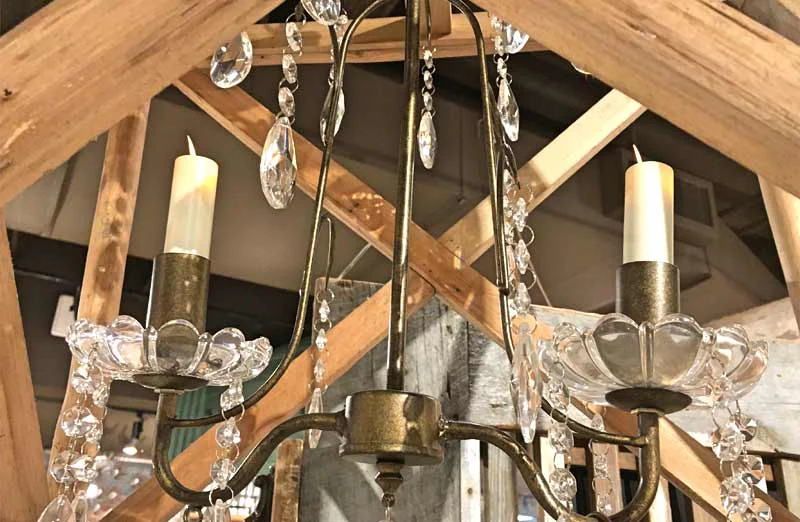 Rustic Wood Frame Chandelier