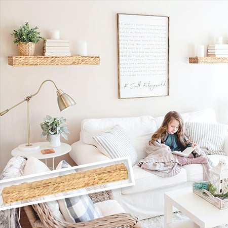 Handwoven Water Hyacinth Wall Shelf