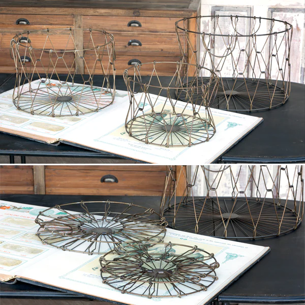 Collapsible Wire Mercantile Baskets  Set of 3