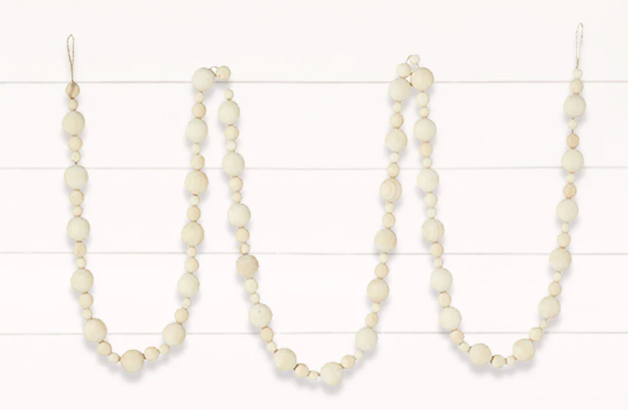 6 Foot Wooden Beaded Garland