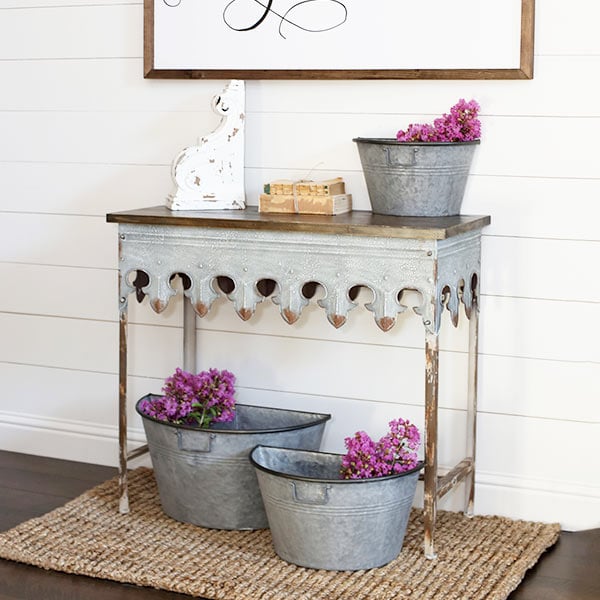 Galvanized Half Bucket Wall Planters