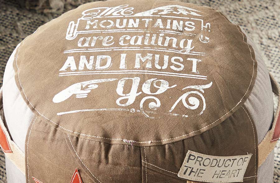 Rustic Styled Pouf Stool