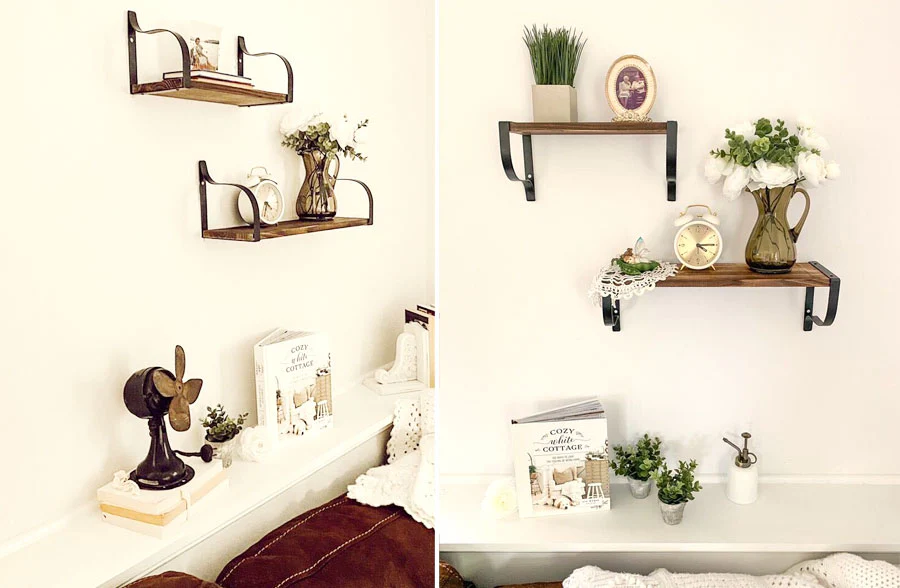 Industrial Wooden Open Shelving, Set of 2