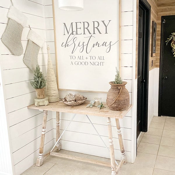 Light Brown Wood Farmhouse Console Table