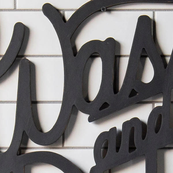 Wash and Dry Script Sign