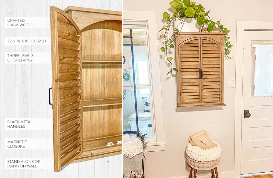 Natural Wooden Hanging Medicine Cabinet