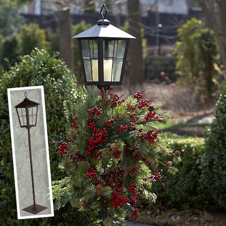 43 Inch Tall European Street Lantern with Wreath Hook