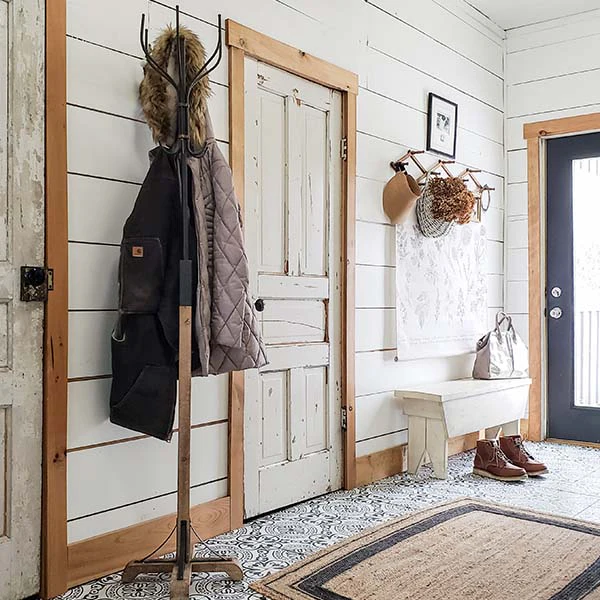 Refined Classic | Natural Wood and Forged Metal Coat Rack