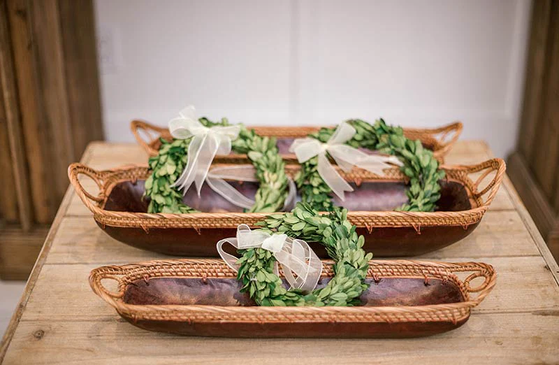 Long Rattan Trays  Set of 3