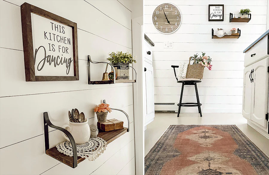 Industrial Wooden Open Shelving, Set of 2